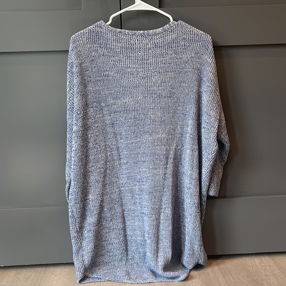 Express Blue Knit V Neck Sweater - Picture 4 of 4